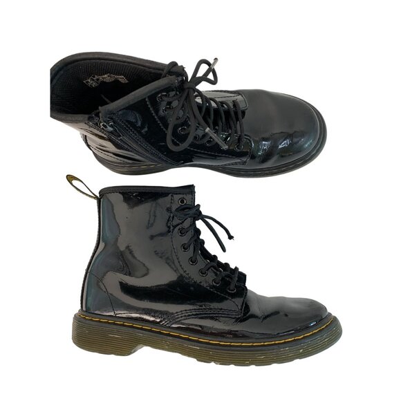 Dr. Martens Junior 1460 J Patent Leather Combat Boots Size 4 M / 5 L GUC 7482 - Picture 2 of 15